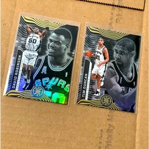 SAN ANTONIO SPURS LEGENDS TIM DUNCAN AND DAVID ROBINSON ILLUSIONS SERIES CARDS